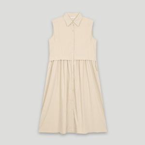 [코데즈컴바인] 카라넥 슬리브리스 셔츠원피스 (CKB-OP004W5)