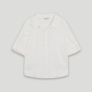 [코데즈컴바인] 조직감 소재 소매 턴업 블라우스 (CKB-BL510W5)