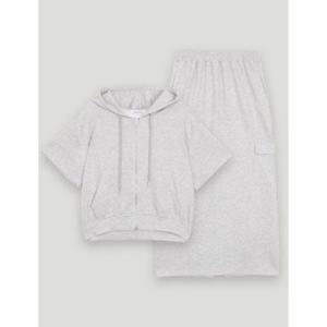 [코데즈컴바인] 후드반팔집업 스커트 셋업 (CKB-XX901W4)