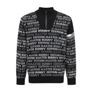 [마스터바니에디션] (411E3SR205)남성 로고 자카드 패턴 하프집업 긴팔 니트