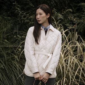 [라코스테공식] 여성 울배색 벨티드 퀼팅 점퍼 BF021E-55N XFJ