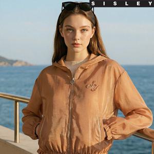 시슬리 26SS 여성 오간자 블루종 시어 재킷