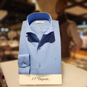 듀퐁셔츠 SE4SM21LS355SBU 컴포터블 라인 스트레치 원피스 캐쥬얼 카라 스넵 슬림 핏 셔츠
