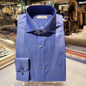 듀퐁셔츠 SE5SM21LS352SBU 컴포터블 라인 순면 로얄블루 시그니쳐 삼색자수 슬림 핏 셔츠