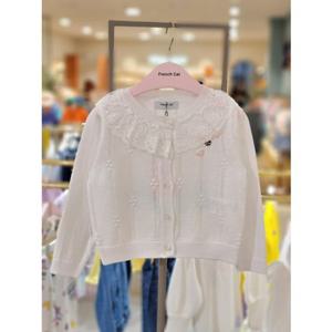 [프렌치캣 9D] 화이트 레이스 프릴 가디건 (Q52DCW021)