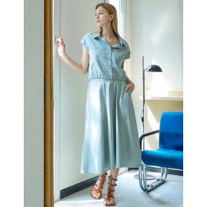 [코데즈컴바인] 가먼트워싱 셔츠 스커트셋업 (CKB-XX501W4)