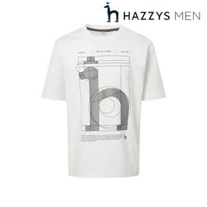 [헤지스남성] (HZTS5B001OW) [25주년] 퍼피 아카이브 그래픽 반팔 티셔츠