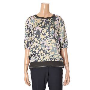 [우바]라운드나염7부블라우스A5M1BL09