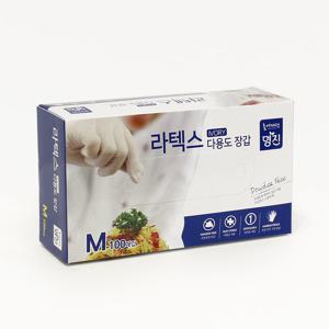 명진 다용도 라텍스장갑 중 100매 위생장갑 요리 주방용품