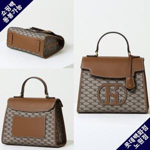 [헤지스] 카키 로고패치 가죽 토트백 HIBA3E117K2