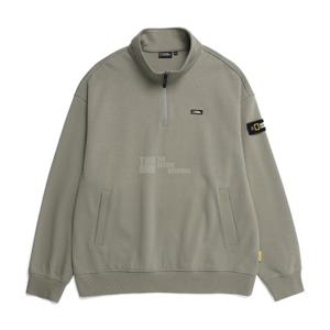 내셔널지오그래픽 N231MSW900 오버핏 하프집업 맨투맨 OLIVE