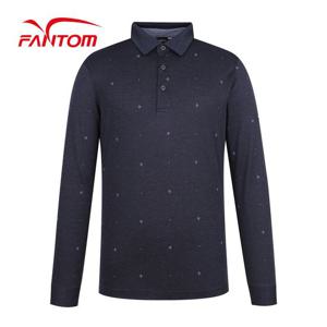 [팬텀] 남성 쿨링 믹셀 패턴 카라 긴팔 티셔츠