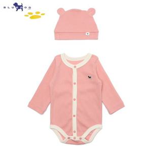 블루독베이비[hu]23.FW PK)모달골지컬러배내바디수트SET 43A70-040-12 내의 배내 내의수트 우주복 신생아