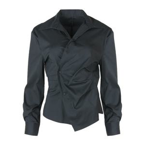 [파슨스] 핀턱 랩버튼 블라우스 PW2R9BL04 다크