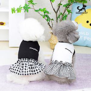 딩동펫 고양이 강아지옷 베이직 체크 프릴 원피스