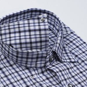 [레노마 일반핏]ROSSG0-036BU 다림질 필요없고 얇고 가벼운 체크 봄 여름긴소매 남방[밑단일자]