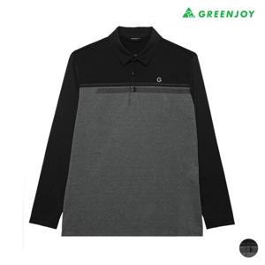 [그린조이] 남성 세로 배색 3버튼 PK 티셔츠