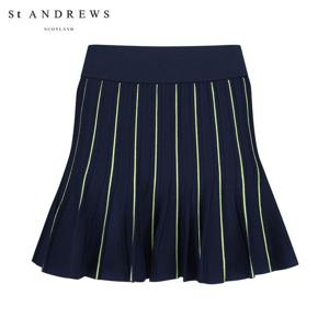 [세인트앤드류스] 여성 스트라이프 니트 플레어 큐롯 스커트
