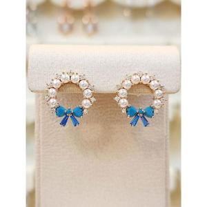 볼라레 세이브존03 (터키석)리본진주리스은침귀걸이 SAVSSS1489