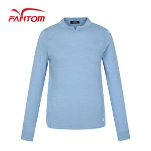 [팬텀] 여성 로고 밑단 포인트 넥 메쉬 니트