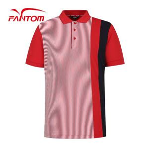 [팬텀] 남성 스트라이프 배색 카라 반팔티셔츠