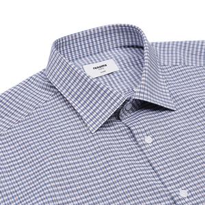 [레노마 일반핏] ROSSG1-030BU 노 아이롱 린넨혼방 미니체크 밑단일자 케주얼남방