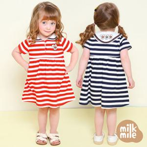 [밀크마일] 단독한정특가 스위티래빗스트라이프원피스