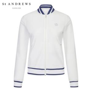 [세인트앤드류스] 여성 심볼 스트라이프 배색 메쉬 집업 821C2TF096_WH