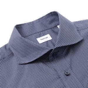 [밴브루 일반핏] BMSSG1-012NY 울오버 도형 프린트 와이드카라셔츠[주머니없음 4계절용]