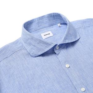 [밴브루 일반핏] BMSSG1-014BU 깡끌리니 린넨 필라필 솔리드 와이드셔츠[주머니없음]