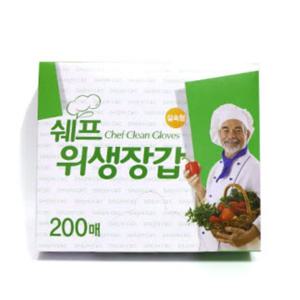 쉐프 위생장갑 요리 주방 일회용 비닐 장갑 200매