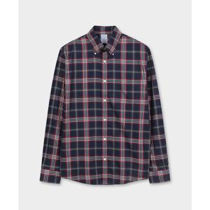 [브룩스브라더스] 레귤러핏 논아이론 트윌 타탄 체크 셔츠 (네이비) (BBTHMF5503QEF)