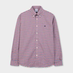 [브룩스브라더스] 레귤러핏 논아이론 옥스포드 깅엄 체크 셔츠 (레드) (BBTHMF3644DEF)