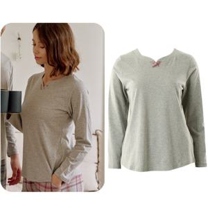 [비너스]면 멜란지 베이직한 실내복 홈웨어 상의 VEV3854F