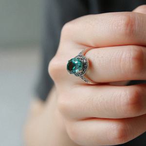 바이데이지 시베리아 쿼츠 실버 원석 반지 Br0339