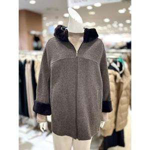 소고 세이브존01 무스탕 배색 울 집업 코트 TI4HA06