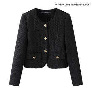[미니멈][미니멈 에브리데이]노카라 페미닌 페이크 포켓 트위드 자켓 (EA3JK014D)