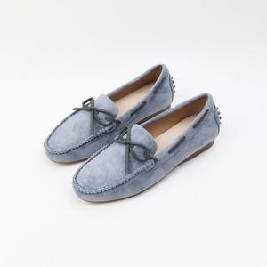 [신난다슈] 여성 로퍼 단화 1cm 플랫 구두 슬립온 발편한 쿠션 스웨이드 GDR253047 블루