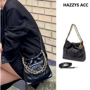 [쇼핑백동봉]H패치 블랙 레더 퀼팅체인 토트겸크로스백S HIBA5E553BK