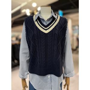 [코데즈컴바인](CKA-VT002W2Z)  피셔꽈배기 니트베스트