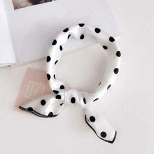 스카프 머플러 샤랄라 쁘띠 실크 6호화이트땡땡이