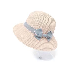 핑크라인리본비치 아동모자 여름 밀짚모자 비치모자