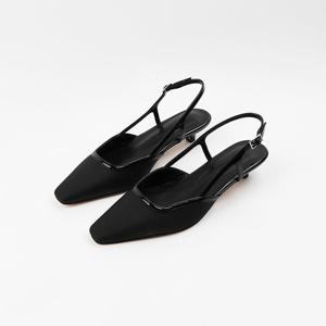 [신난다슈] 여성 슬링백힐 3cm 밴딩 슬링백 샌들 펌프스 구두 발편한 낮은굽 AG257806 블랙