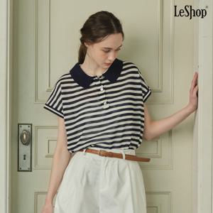 [르샵]스트라이프 카라 반팔 니트 (DP2KT006A)