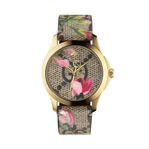 구찌 YA1264038A G타임리스 여성 가죽 쿼츠 38mm