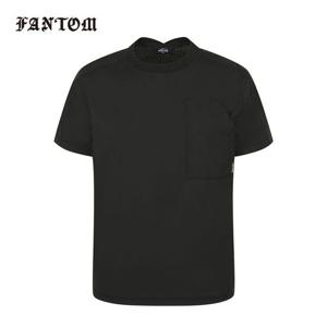 [팬텀] 여성 포켓 포인트 우븐 펀칭 배색 반팔티셔츠