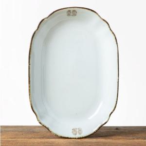 이천도자기 희고백자 꽃타원접시 3호 24cm 그릇 타원접시 한정식접시 한정식식기 타원형접시 요리접시 요리
