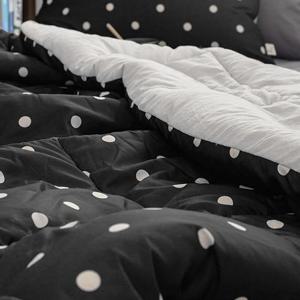 해피니 이불 도트 세미마이크로 차렵이불 슈퍼싱글 SS (블랙)