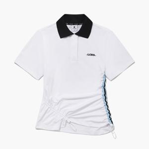 [르꼬끄골프] 여성 메쉬 테이프 포인트 반팔 카라 티셔츠 (GQ122LTS38)