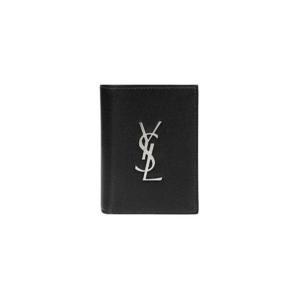 생로랑 스무스 레더 실버 모노그램 카드 월렛 블랙 668735-0SX0E-1000